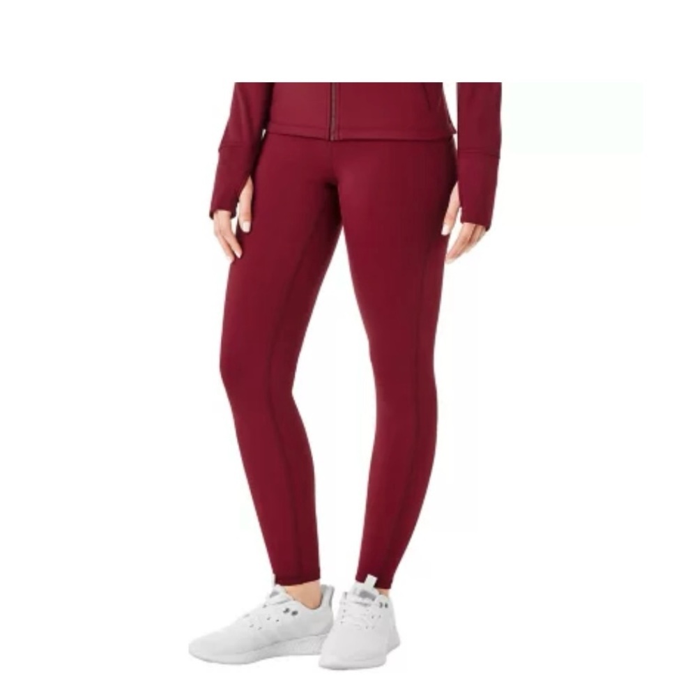 Members Mark Womens Extra Warm Legging. Fleece Lined Burgundy Size XL N…